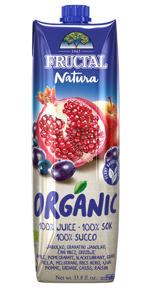 Fructal Natura Organic granatno jabolko TPA 1L front
